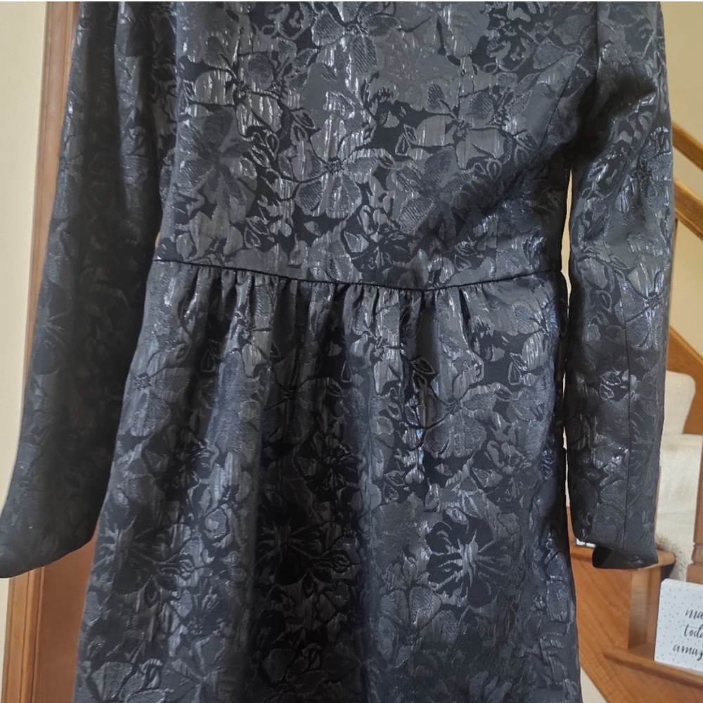Simply Vera Vera Wang Longseeve Black Floral Metallic Button Jacket Womens Large - Picture 5 of 6